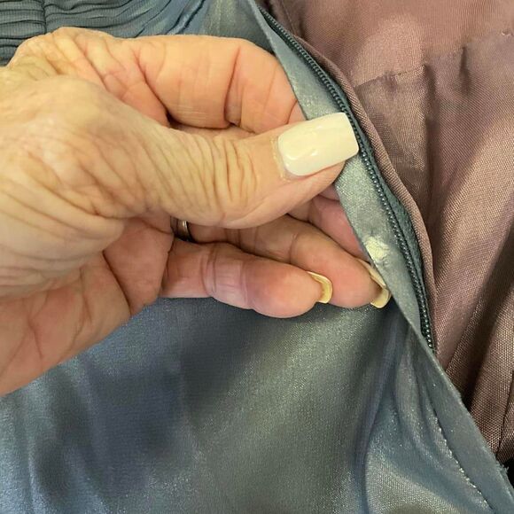 Vintage Jim Hjelm Occasions Women's 10 Grey Strapless Maxi Dress Gown Back Zip - Picture 14 of 15